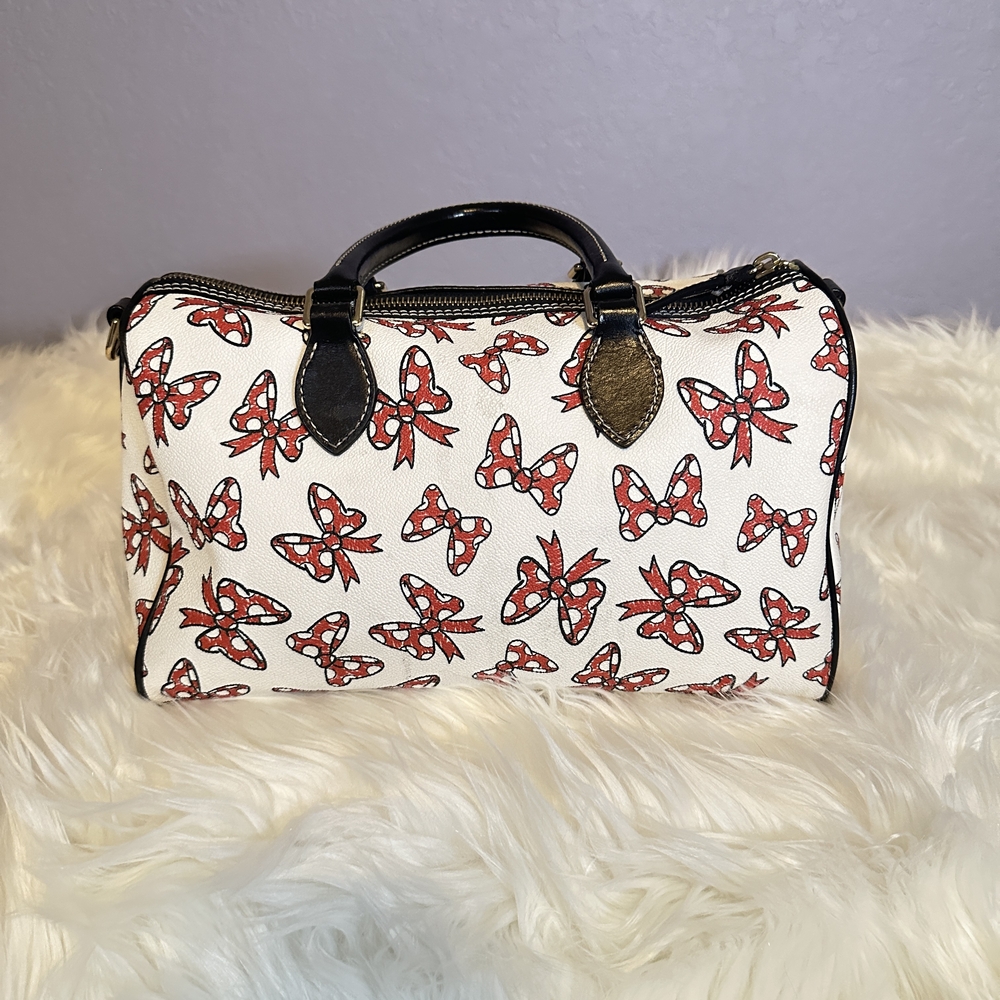 Dooney & Bourke White Satchel With Minnie Bowtie Pattern - Picture 2 of 5